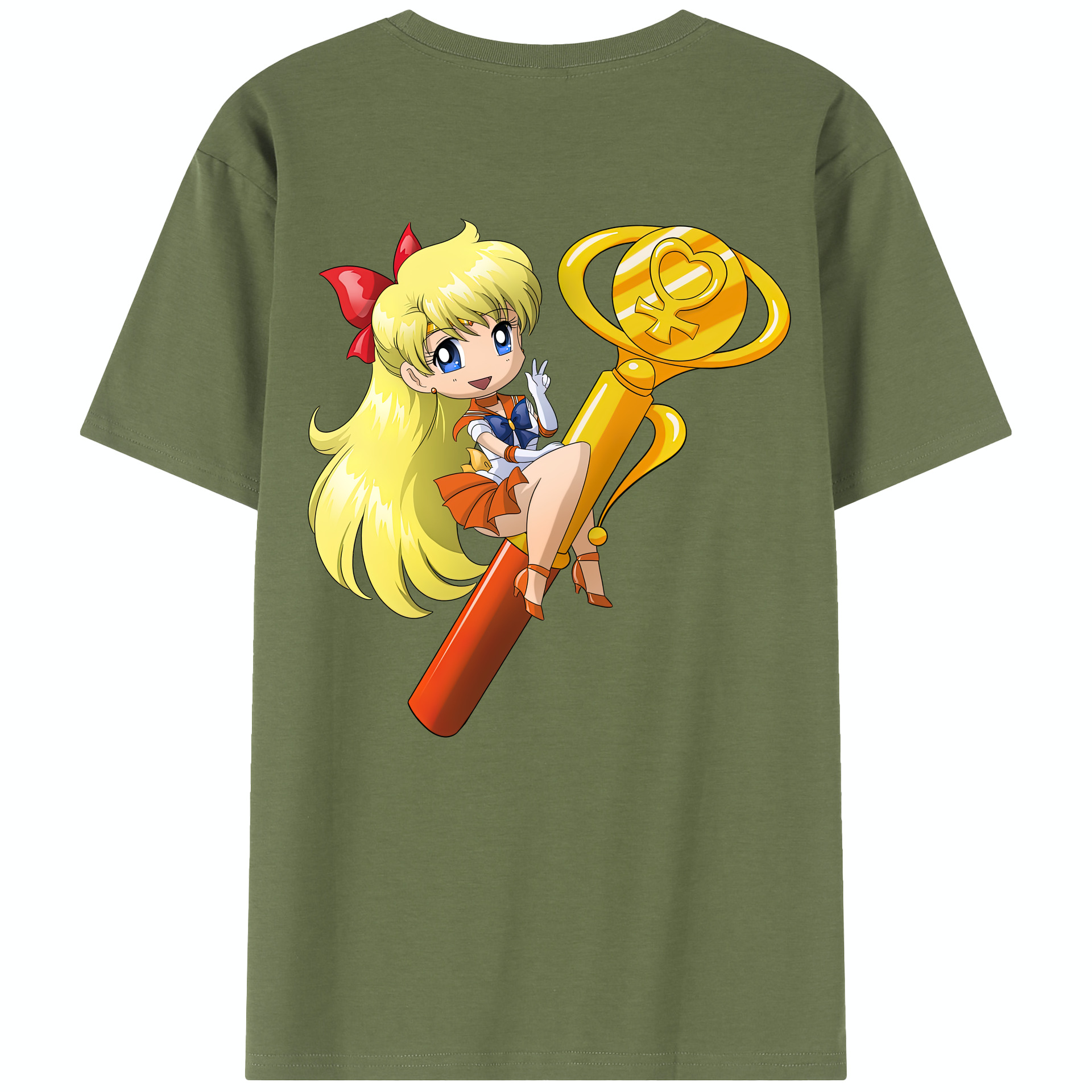 （画像用） 美少女戦士セーラームーン 愛野 美奈子 あいの みなこ Sailor Moon Aino Minako 綿100％半袖Tシャツ（背面プリント）